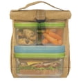 thumbnail image 4 of OMH Organize My Home Eco Friendly Reusable Roll Down Lunch Tote Bag (Brown), 4 of 6