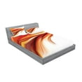 thumbnail image 2 of Ambesonne Modern Fitted Sheet & Pillow Sham Set, Blurred Smock Art Rays, Queen, Orange Red, 2 of 2