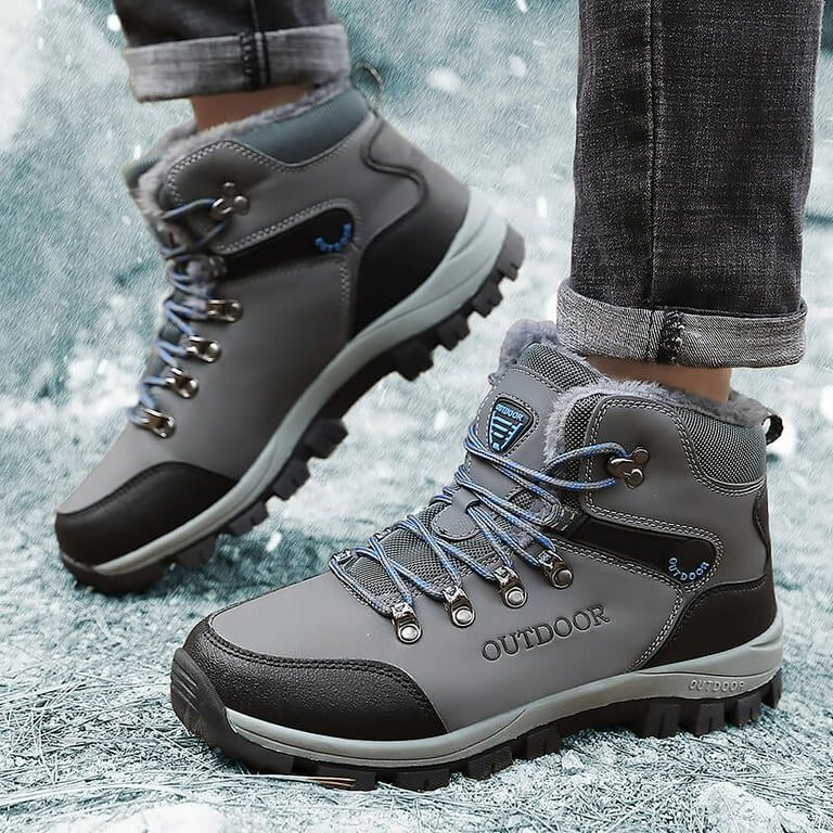 Mens Winter Trekking Backpacking Snow Boots Water Resistant Anti