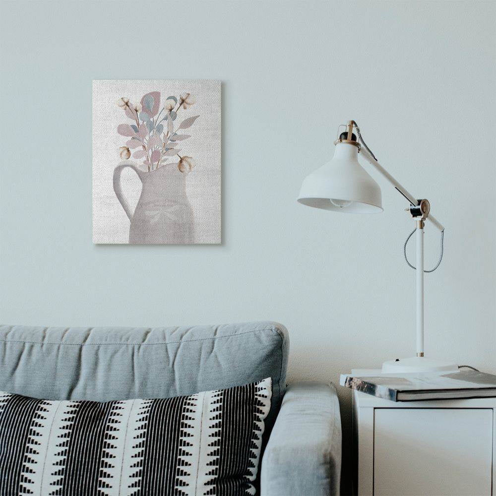 Stupell Industries Flower Jars Pink Blue Grey Neutral Painting Super Canvas Wall Art by Kimberly Allen