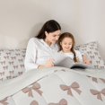 thumbnail image 5 of Manfei Brown Dreamy Bowtie 7-Piece Twin Bedding,Kawaii Bowknot Bedding Comforter Set,Light Gray Reversible, 5 of 7