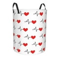 thumbnail image 2 of Daiia heartbeat Symbol Laundry Hamper With Handles Large Storage Basket/Toy Organizer/Dirty Clothes Collapsible Waterproof For College Dorms, Bedroom,Bathroom, 2 of 8