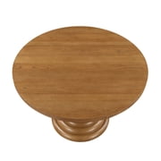 My Texas House Perry Round Dining Table with Warm Brown Finish and Pedestal Base