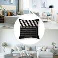 thumbnail image 5 of BANET  Throw Pillow Covers Black White Old Film Movie Action Clapperboard Decorative,Square Cushion Case for Home Sofa Couch Set of 2 24x24in, 5 of 7