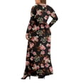 thumbnail image 3 of PCEAIIH Women's Long Sleeve Plus Size Dress Casual Maxi Dresses XL-5XL Soft with Pockets, 3 of 5