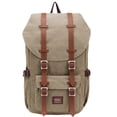 thumbnail image 1 of Mochila de viaje escolar KAUKKO para universidad flexible con portátil para 15 ", 22L (lienzo / Caqui) KAUKKO  EP5AApricot, 1 of 5