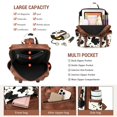 thumbnail image 4 of Mochila AGLOD de cuero PU con estampado de vaca, bolso de hombro, 4 of 7