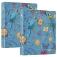 thumbnail image 2 of Parrots and Dolphins Pattern 3 Ring Hardcover Binders 1.5in Round Rings for Letter-Size Folder Paper Organizer Pockets for Office Student Recipe, 2 of 9
