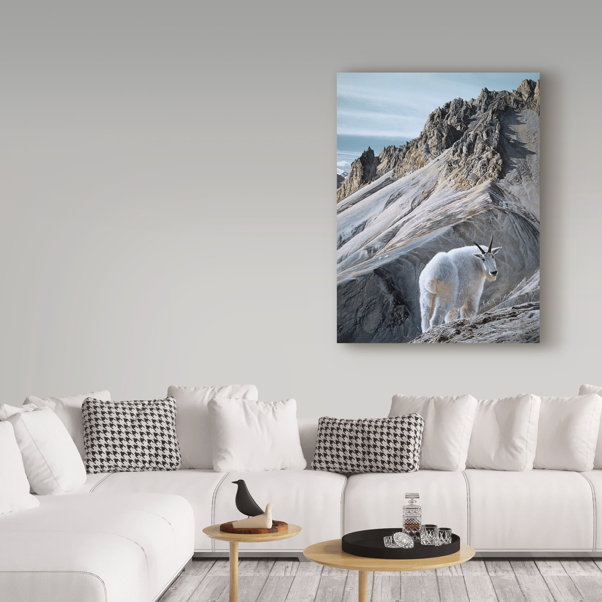 Trademark Fine Art 'Ramparts Mountain Goats' Canvas Art by Ron Parker