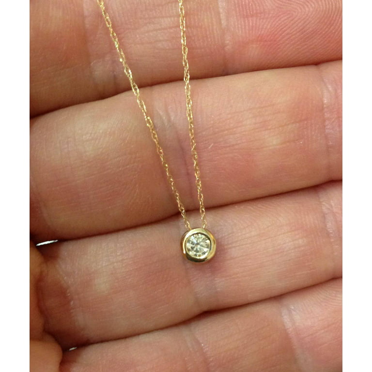 Baby Gold Diamond Bezel Strand Necklace