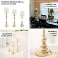 thumbnail image 4 of Efavormart Set Of 3 | Gold Crystal Beaded Goblet Votive Candle Holder Centerpieces, Tea Light Candle Stands - 18", 16", 14", 4 of 11