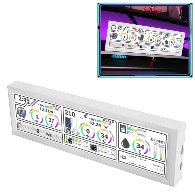 Monitor De Temperatura De Computadora, Mini Pantalla IPS USB De 8,8 Pulgadas, Pantalla Táctil De Rotación De 360, Pantalla De Temperatura De PC, Monitor De Datos De RAM De CPU