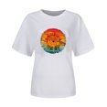 thumbnail image 3 of Pompotops T-Shirt Décontracté Sexy Mode Été Col Rond Imprimé Manches Courtes Ample, 3 of 3