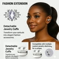 thumbnail image 4 of Elegantes Audífonos Blancos Bluetooth 6.0 con Accesorios de Diamante de Cristal Desmontables, Audífonos Abiertos Inspirados en Joyería, Regalo para Mujer, 4 of 9