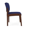 thumbnail image 2 of Lenox Wood Reception Waiting Room Armless Guest Chair / Walnut Wood / Blue, 2 of 5