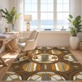 thumbnail image 3 of Design&I 2'x3' Washable Accent Rug Shaped Football Beast Retro Athletic Stripe Footboard Themed for Kitchen, Pet Station, Friendly & Non-Slip Built-In Grip, 3 of 7