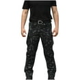 thumbnail image 7 of Xysaqa Men's Big & Tall Camouflage Tacticals Pants, Men Cotton Travel Hiking Pants Elastic Waistband Outdoor Military Cargo Work Pants Trousers with Multi Pockets 2X 3X 4X Clearance (No Belt), 7 of 7