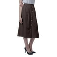 thumbnail image 5 of Moomaya Womens Below Knee Length A-Line Skirt Front Button Casual Skirt w/ Pockets, 5 of 6