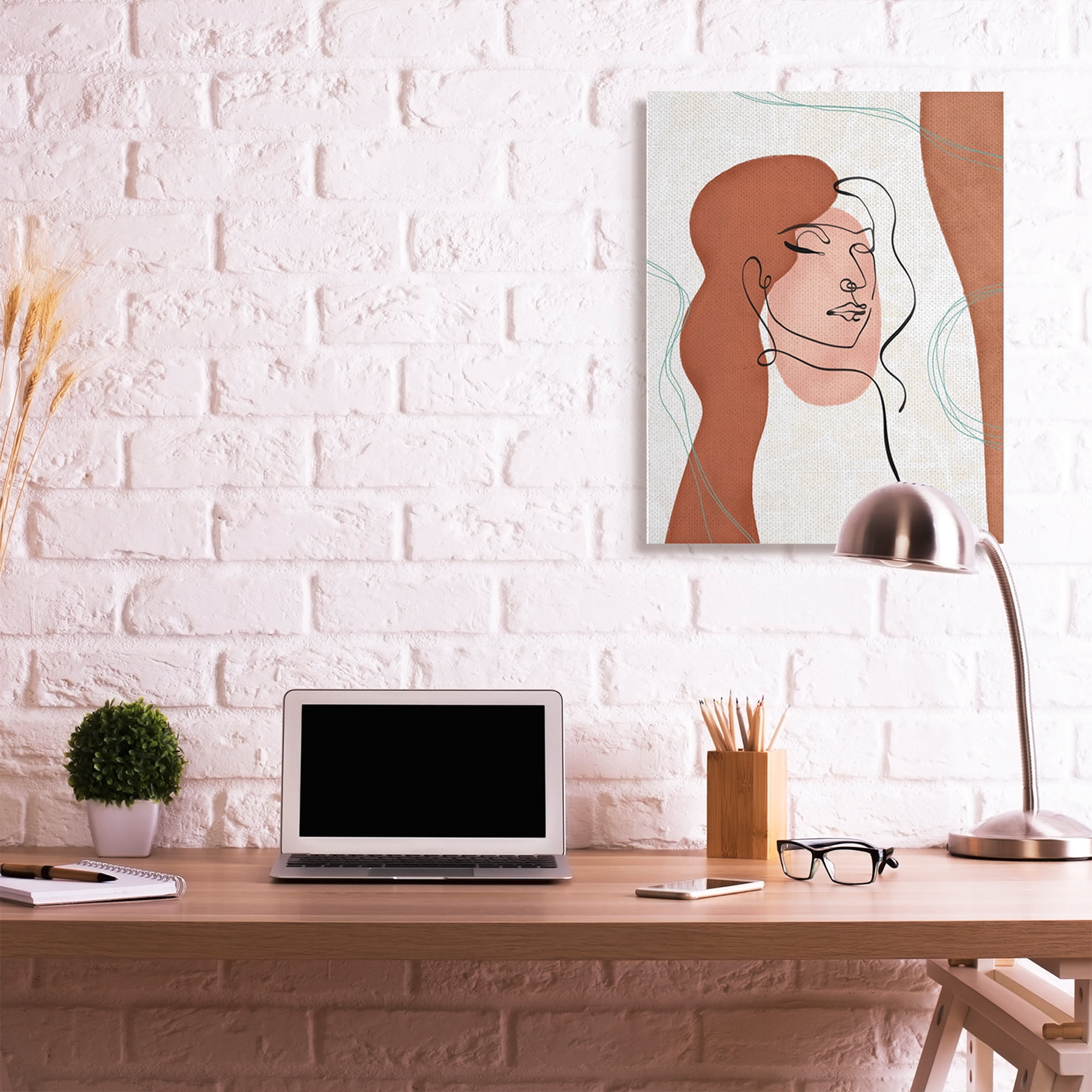 Stupell Industries Organic Female Portrait Abstract Linework Canvas Wall Art by Ziwei Li
