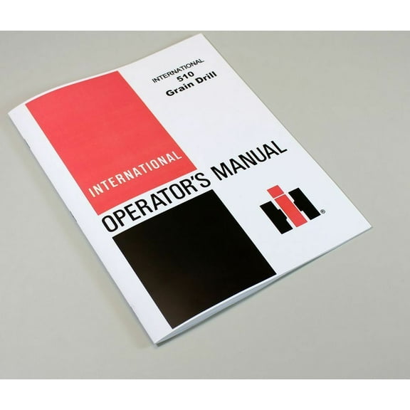 International 510 Grain Drill Planter Owners Operators Manual Settings Chart