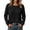 Black, variant on Women's Crew Neck Ribbed Knit Top Long Sleeve Relaxed Fit Basic Tunic Solid Color Casual Pullover Blouse Fall Winter Everyday Wear Soft Stretch Shirt Black XXL