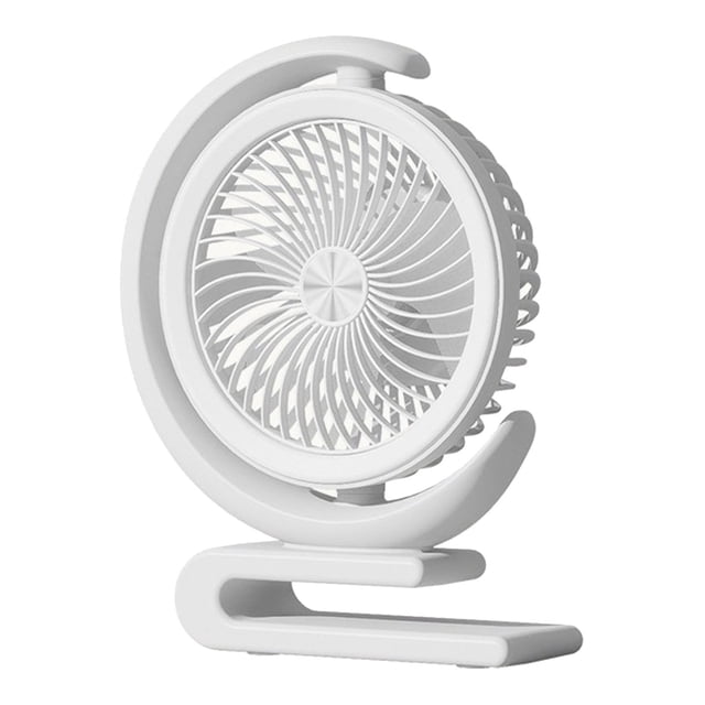 Xihbxyly Ventilador con Luz, Ventilador de Escritorio Giratorio Ajustable, Funcionamiento Silencioso, Carga Usb, Diseño Compacto, Luz Nocturna Multifuncional, Ideal para Estudio, Dormitorio, Oficina,