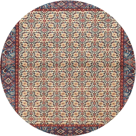 Ahgly Company Indoor Round Traditional Reddish Brown Persian Area Rugs, 4' Round