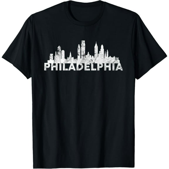 Love Philadelphia Skyline Downtown Cityscape Philly Souvenir T-Shirt100% cotton