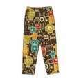 thumbnail image 6 of Uemuo Robot and Monsters Pattern Women's Wide Leg Palazzo Lounge Pants with Pockets Light Weight Loose Comfy Casual Pajama Pants-Small, 6 of 9
