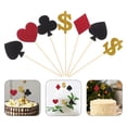 thumbnail image 4 of EeaseMX 27 adornos de papel con purpurina para tartas, con temática de casino, para decorar tartas de póker, fiestas de cumpleaños, postres (9 unidades en 1 juego), 4 of 8