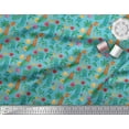 thumbnail image 2 of Soimoi Blue Georgette Viscose Fabric Palm Tree & Leaves Tropical Print Fabric by the Yard 42 Inch Wide, 2 of 3