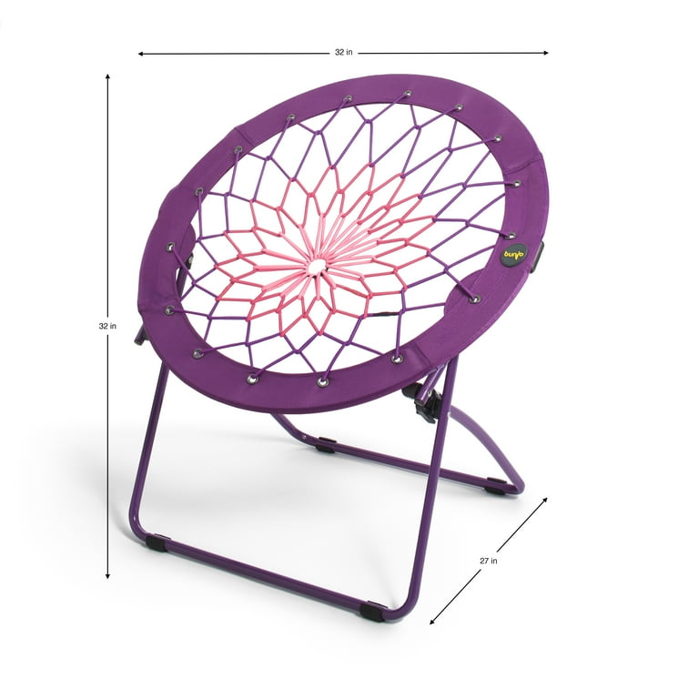 32 Bunjo Woven Bungee with Metal Base Folding Chair Purple to Pink Walmart