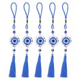 thumbnail image 1 of 5 colgantes de mal de ojo con borlas azules esmaltadas de colores, diseño exquisito, decoración de buena suerte para habitación y coche., 1 of 14