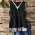 thumbnail image 1 of Fewfanhot Hauts Tendance pour Femmes 2026 V Neck Été à Rayures Imprimé Sans Manches Hauts Amples Camisole, 1 of 6