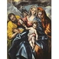 thumbnail image 2 of Greco, El 15x18 Black Ornate Wood Framed with Double Matting Museum Art Print Titled - The Holy Family With Saint Mary Magdalen, 2 of 4