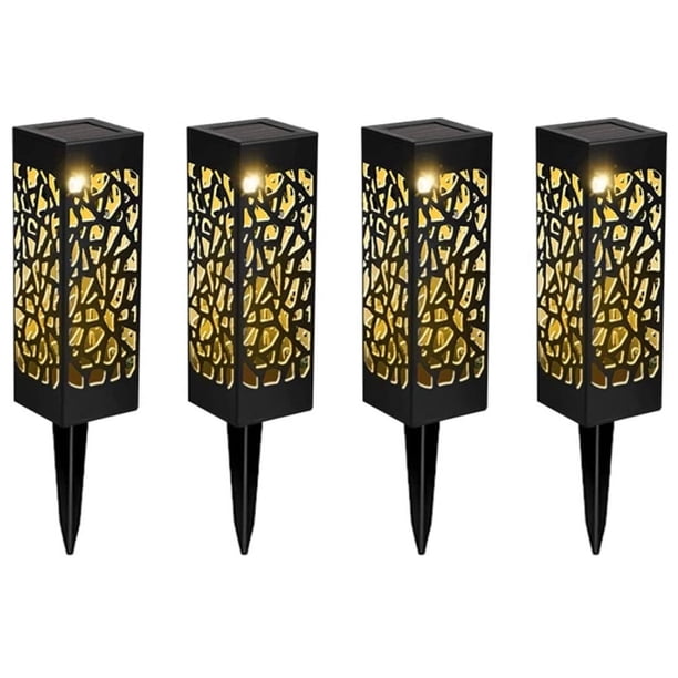 Luces solares para jardín, 4 unidades, iluminación solar para exteriores, luces LED impermeables para caminos, luces decorativas para césped, pasillo y patio.