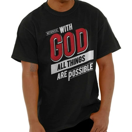 Awesome God Christian T-shirt - Possible With God Religious Jesus Christian T Shirt Tee
