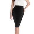 thumbnail image 2 of Skirts for Women Midi Length Butterfly Summer Boho Skirt Ladies Fashion Women Solid Color Elastic Waist Drawstring Knee-High Skirt Black Xl, 2 of 5