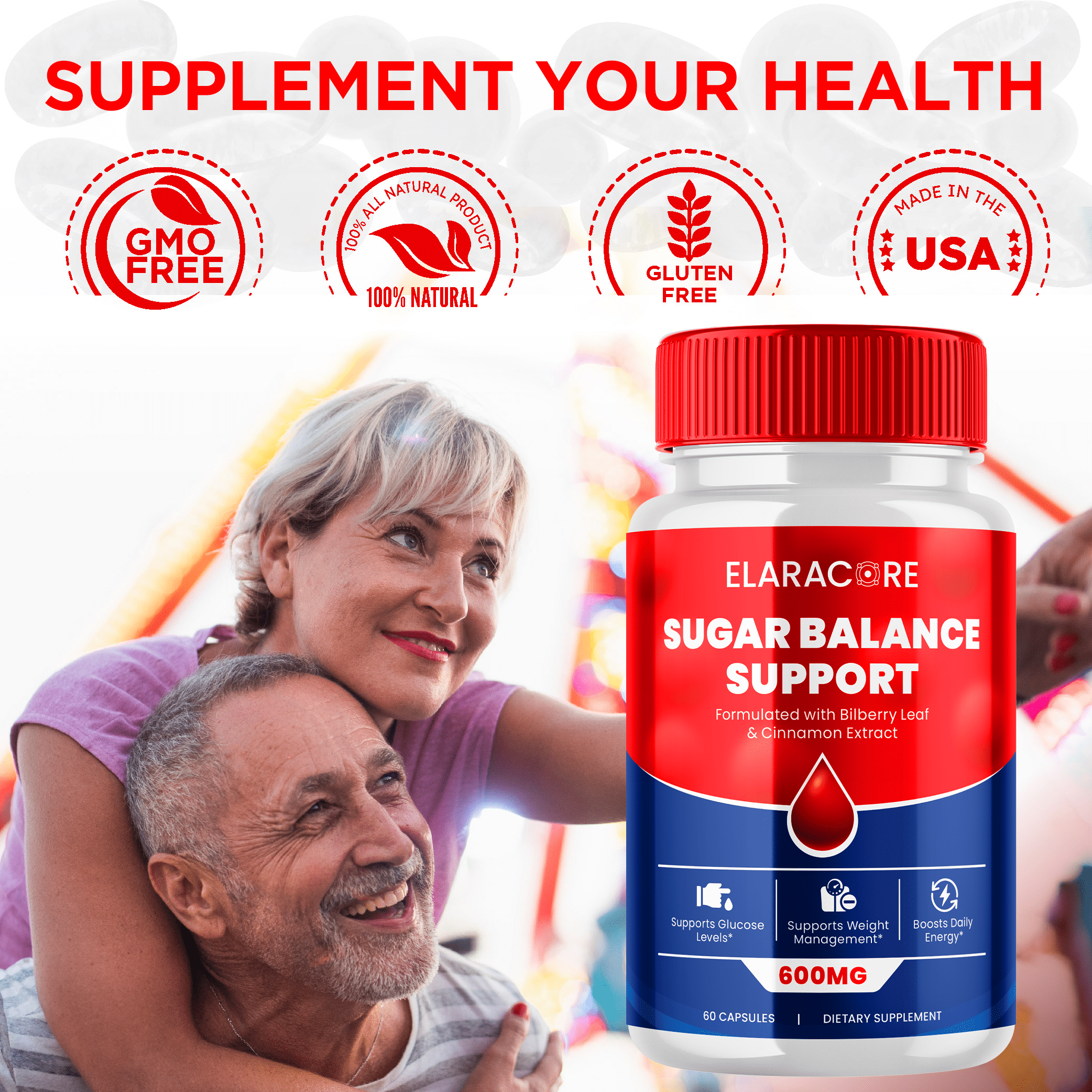 Elaracore Balance Support Capsules Elara Core Advanced Gluco Support Formula with Natural Ingredients 300 Capsules