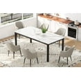 thumbnail image 3 of 78 Inch Rectangle Dining Table for 6-8 People, Industrial Brown Kitchen Table with Metal Legs, Round Corners, Large Wooden Computer Desk Writing Desk, 3 of 6