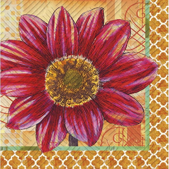 Splendid Posy Embossed Paper Luncheon Napkin
