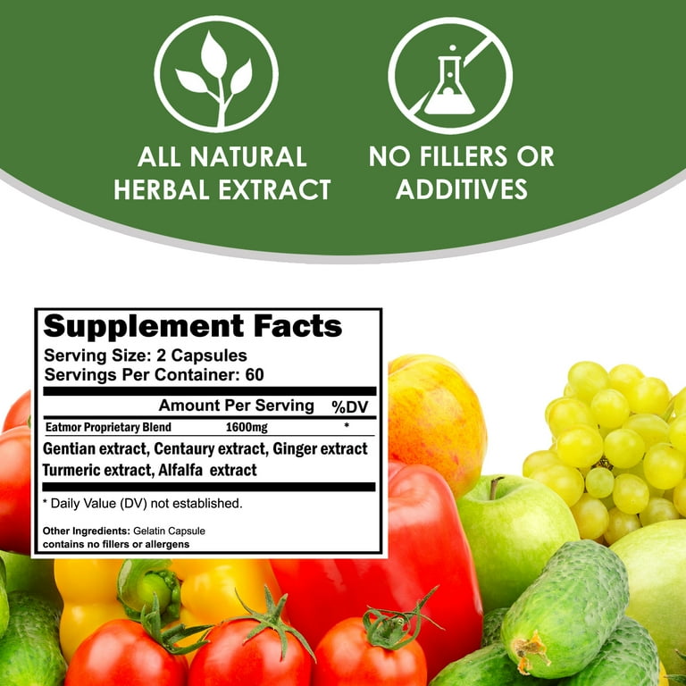 VH Nutrition Eatmor Appetite Stimulant - Natural Weight Gain Pills, Vitality & Hunger Boosting Orxegenic Supplement - 120 Capsules