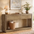 thumbnail image 2 of Finmind Console Table with 2 Drawers, 63 inch Farmhouse Entryway Table with Storage for Living Room, Hallway, Brown, 2 of 8