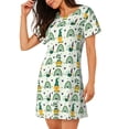 thumbnail image 2 of Fotbe St. Patrick's day Bata de Dormir para Mujer con Estampado, Camisón de Algodón de Manga Corta, Ropa de Dormir Casual, 2 of 6