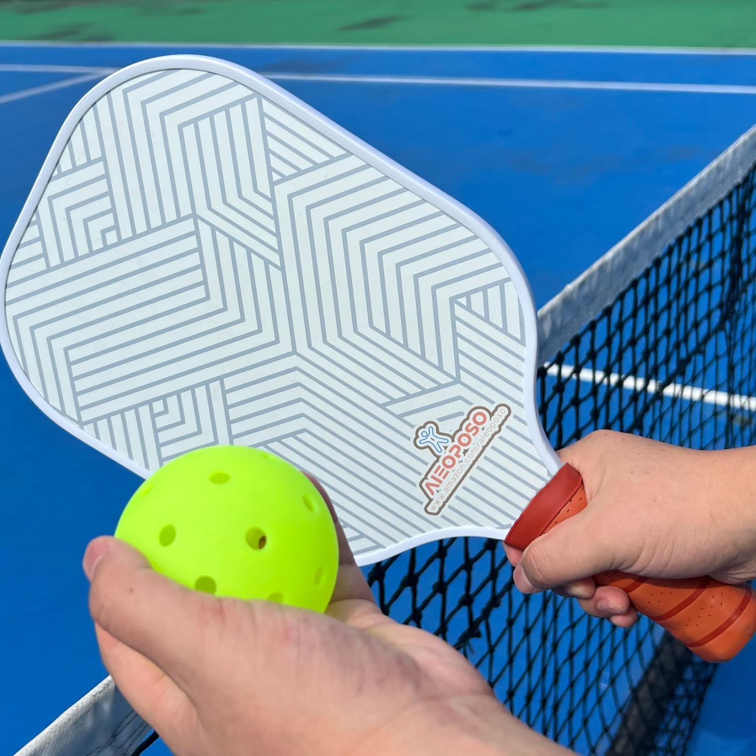 Aieoposo Pickleball Paddles, Pickleball Gift, Fiberglass Pickleball Rackets, Wristbands and Pickleball Cover - Indoor & Outdoor Pickleball Set for Beginners & Intermediate Players