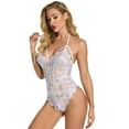 thumbnail image 4 of Mikilon Jumpsuit Women Lace Lingerie Hollow Out Bodysuit Open Crotch Pajamas Sexy Underwear Rompers Womens Clothing Valentines Day Clearance, 4 of 9