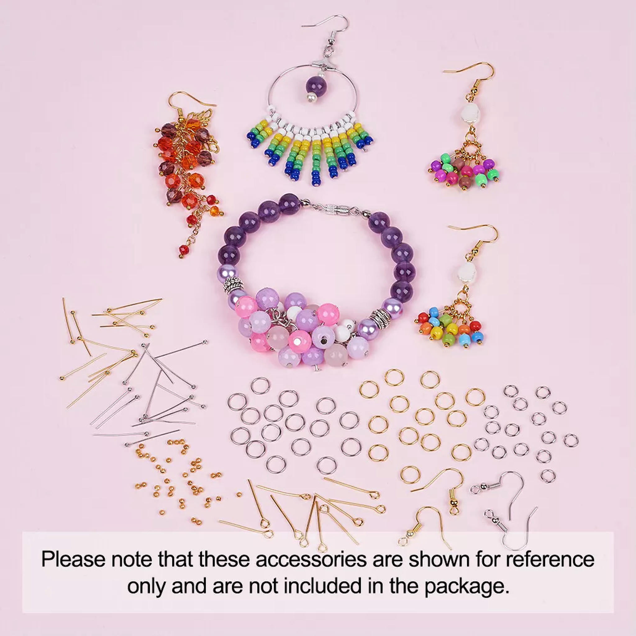 U8MO 1 Set DIY Jewelry Sets With 60pcs Earring Hooks 200x Ear Nuts 1000xJump Rings