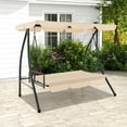 thumbnail image 4 of Gymax Outdoor Swing Chair Glider Patio Hammock Converting Flatbed w/ Adjustable Canopy, 4 of 10