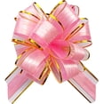 thumbnail image 1 of sxvblly 6 PCS Large Pull Bows 6 Inch Trimmed Striped Pink Bows for Gift Wrapping Wedding Basket Birthday Party Gift Boxes and Flower Decorations, 1 of 5