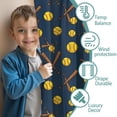 thumbnail image 3 of Softballs and Bats Black Pattern Insulated Teens Curtains Set Of 2, Bedroom Essentials, Toddler Room Decor 52"x84", 3 of 5